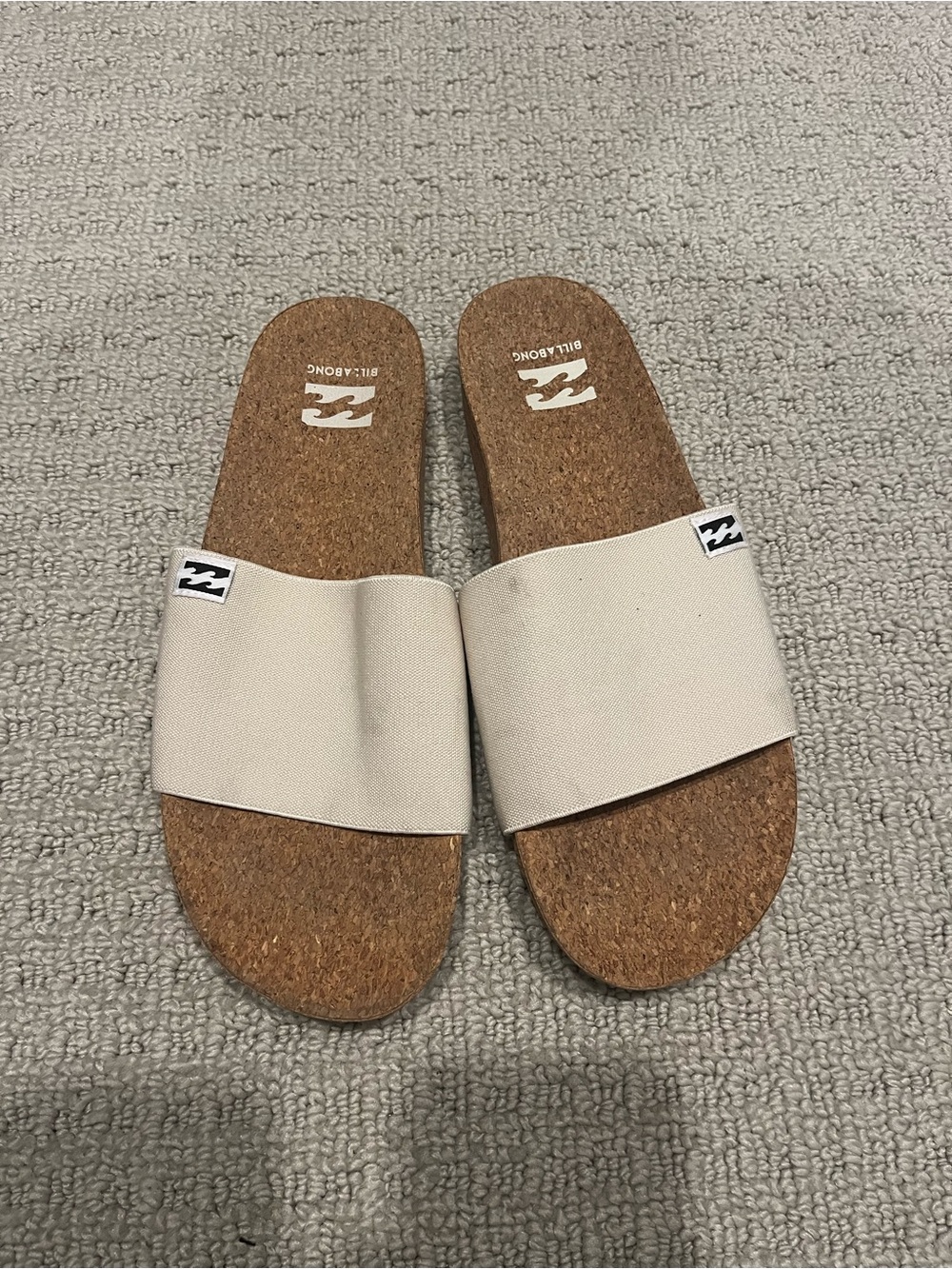 Billabong Beige Cork Slide Sandals